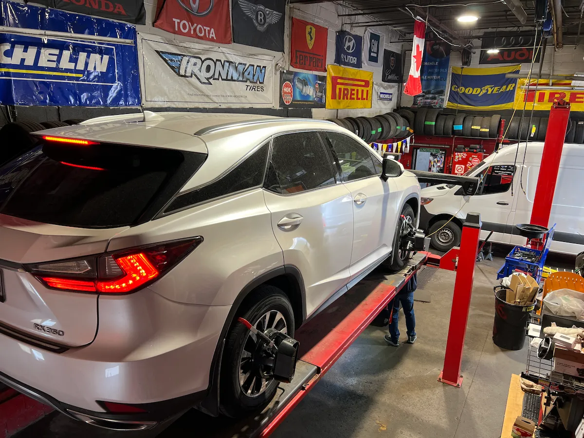 Professional wheel alignment service